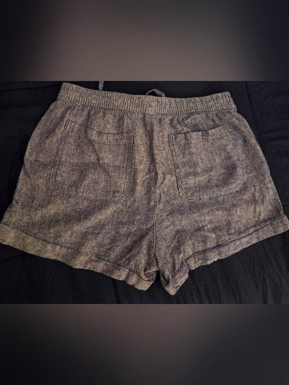 Set Of 3.  Old Navy Medium Linen Blend Shorts-Chambray Blue, Brown & Rusty Red - Picture 4 of 11